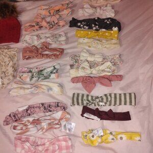 Floral and Striped Kids Headband Set